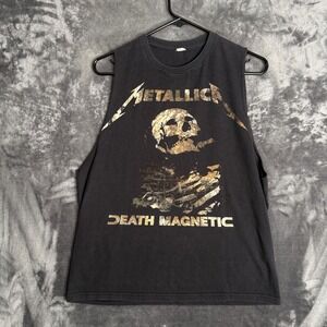 Metallica Tank Top Mens Large Black Death Magnetic World Tour Muscle Tee